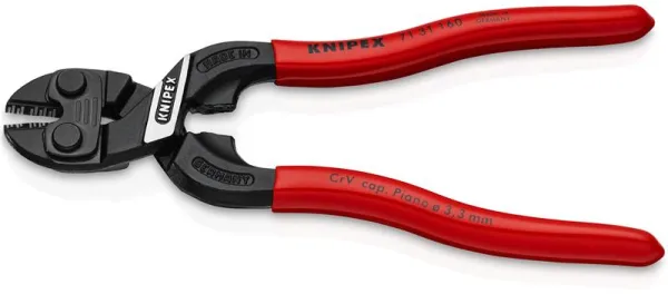 Knipex KNIPEX CoBoltÂ® S Kompakt bultsax med urtag i bladet svart atramentiserad, belagd med plast 160 mm